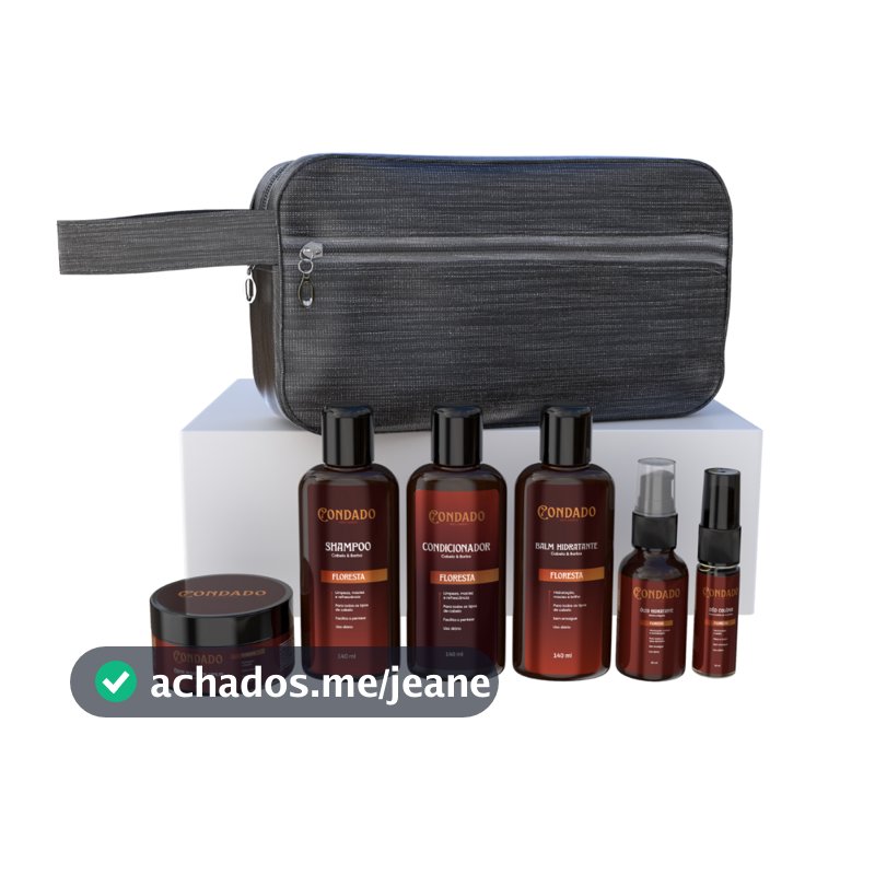 Kit Barba Completo Necessaire Shampoo Condicionador Balm Óleo Hidratante Masculino Creme Colônia