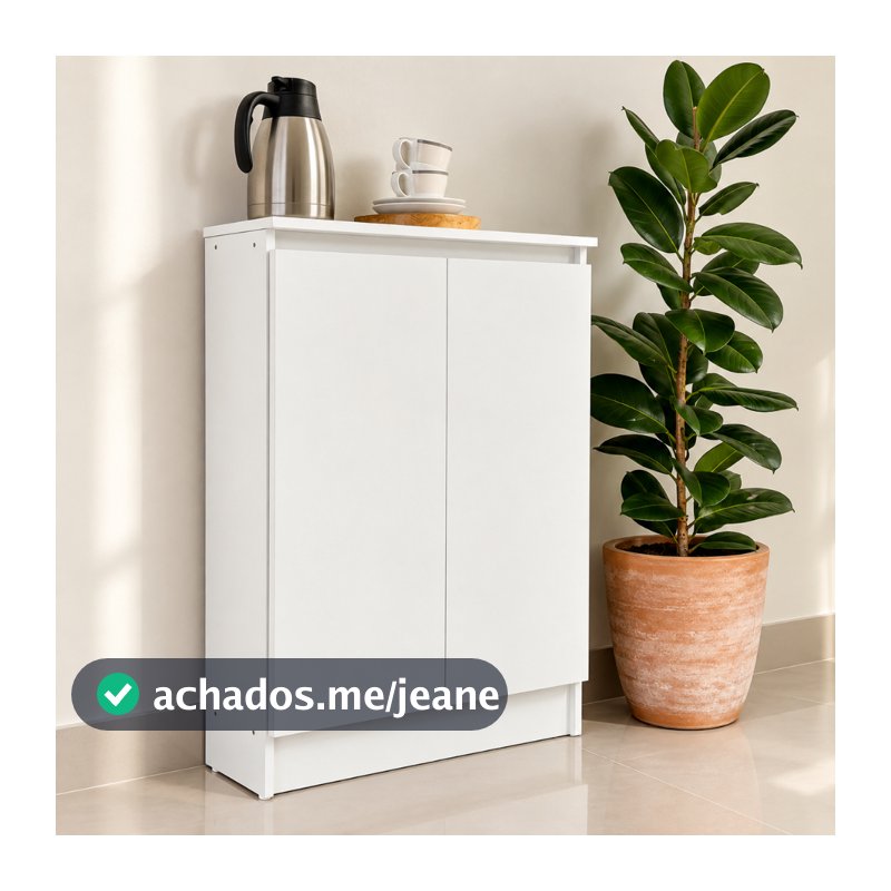 Armário balcão multiuso pequeno aparador estreito apartamento cozinha lavanderia área de serviço branco