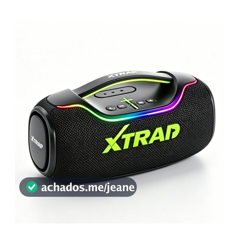 Caixa de Som Potente 200W IPX6 Bluetooth 5.4 TWS Multimídia Completa com LED
