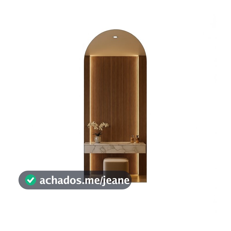 Espelho Corpo Inteiro Oval Madri com LED 120x50 Branca e Amarela Quarto