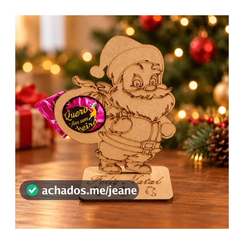 Kit Porta Bombom Papai Noel Lembrancinha Mdf Cru De Natal 10 20 30 40 50 Unidades