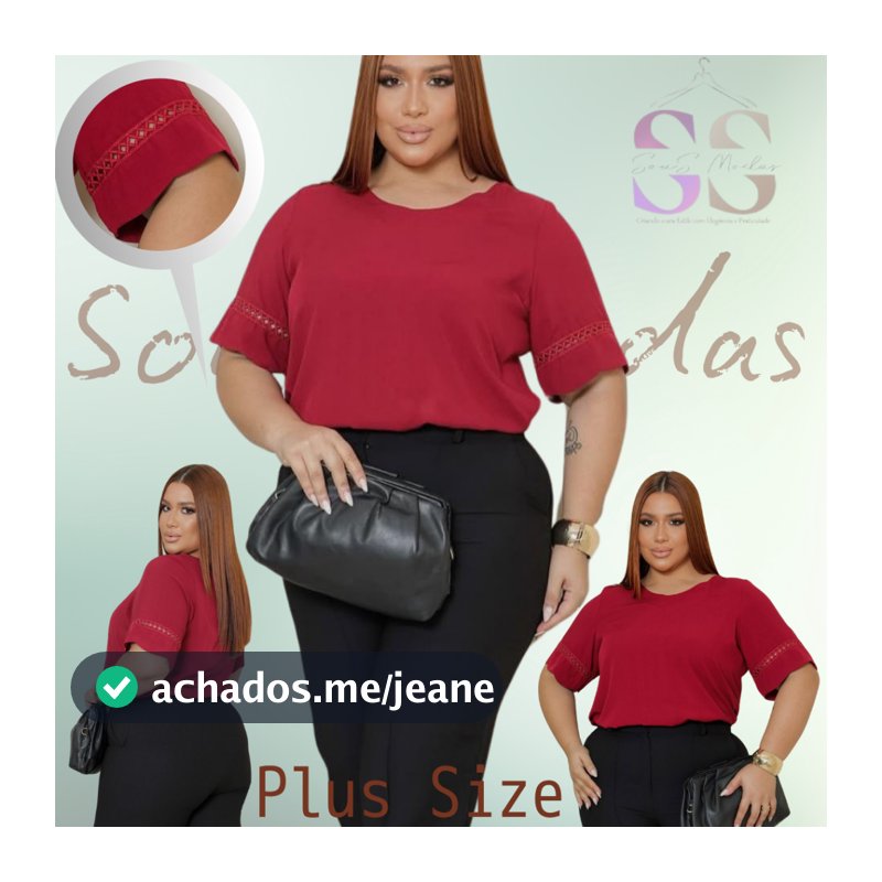 Blusa Feminina Plus Size Elegante Social Curve Casual Manga Curta em Viscolinho Conforto e Estilo