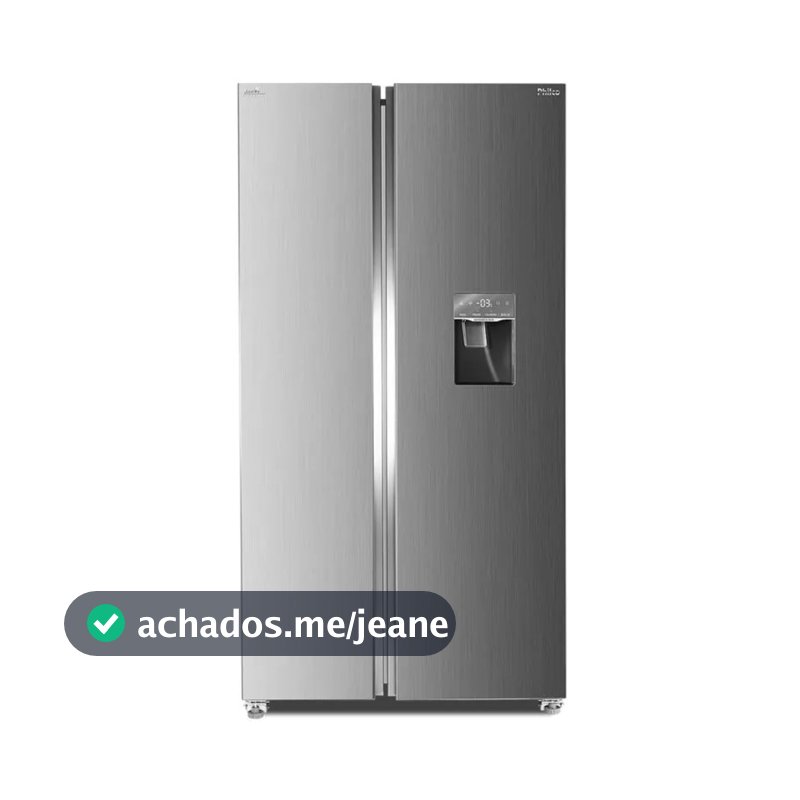 REFRIGERADOR E GELADEIRA 434L PHILCO ECO INVERTER SIDE BY SIDE 220V