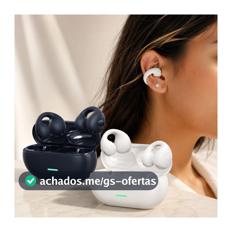 Fone Bluetooth OWS Sem Fio 5.3 Open Ear Confortável para Academia Caminhada e Uso Diário