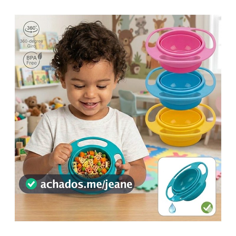 Potinho Magico Giratório 360° Tigela Infantil Gyro Bowl Bebe Pratinho Antiderramente