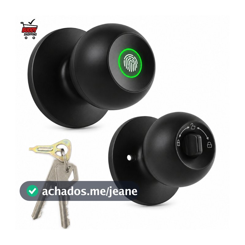 Fechadura Digital Inteligente Biométrica Bluetooth Maçaneta Eletrônica Universal Porta Knup