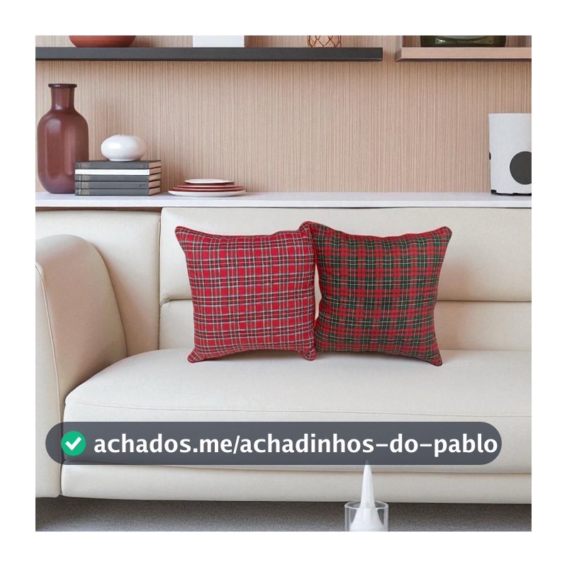 Kit 2/4 Capas de Almofada Estampadas 45x45cm – Decoração Sala de Estar Ambiente Natal Sem Enchimento