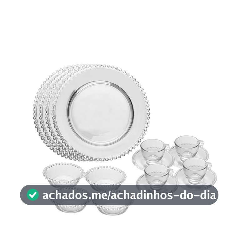 Aparelho de Chá 16 Peças Wolff Pearl em Cristal Ecológico