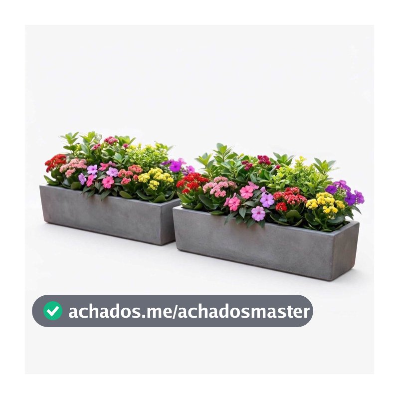 Kit 2 Jardineiras de Planta Cinza 80x15 Floreira Polietileno