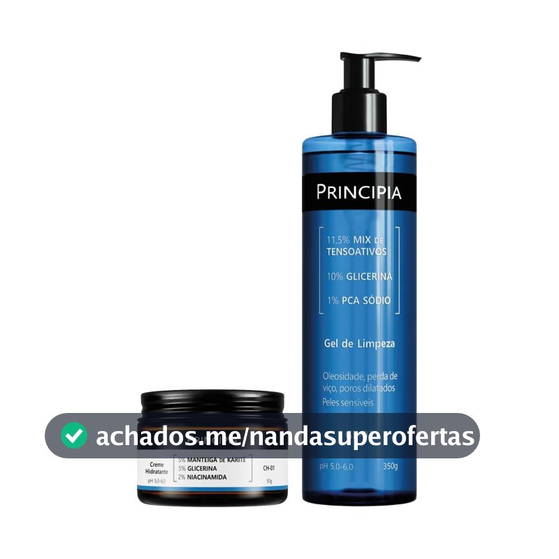 Principia Kit Todo Tipo de Pele Dia/Noite c/ Gel de Limpeza GL-02 + Creme Hidratante CH-01