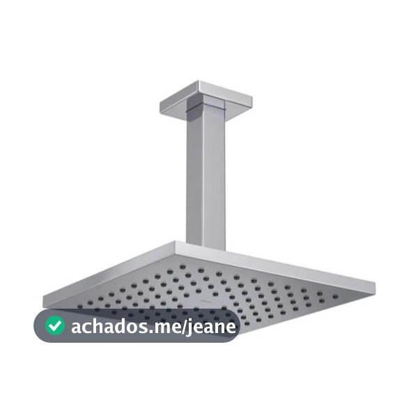 Chuveiro Deca Quadrado Teto com Tubo Reto Cromado