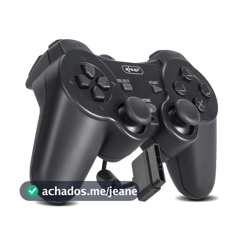 Controle Joystick Para Playstation 2 Preto Analógico Ps2 KNUP