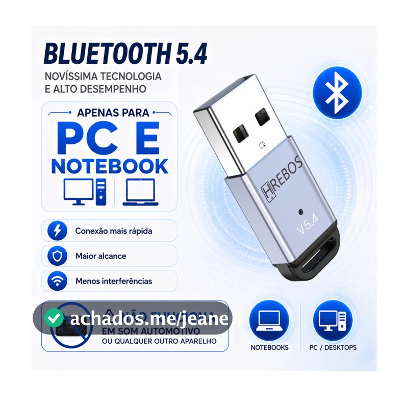 HREBOS Mini receptor Bluetooth 5.4 HREBOS metal durável plug and play sem instalação Alta velocidade de transmissão.
