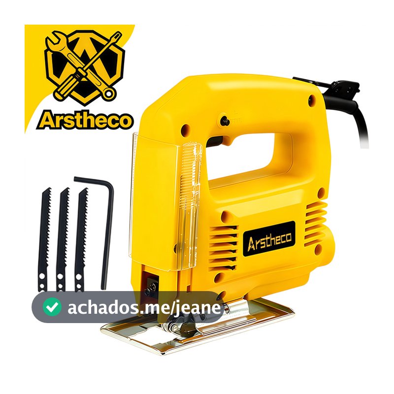 Serra Tico Tico 900W Madeira Alta Potência Base Ajustável com 3 serra Corta Madeira Metal Aço
