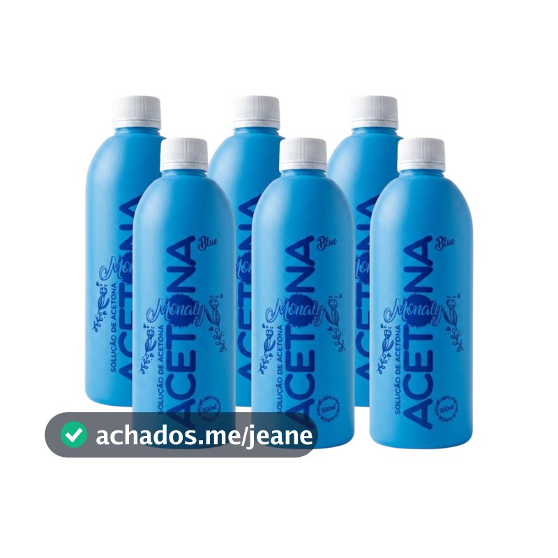 KIT Removedor de Esmalte À Base de Acetona 500ml Monaly (6 unidades)