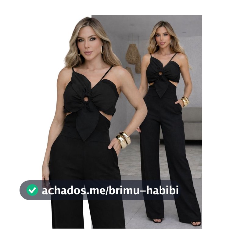 Macacão Feminino Alfaiataria Pantalona com Bojo Embutido Flor 3D Alça Regulável Elegante Festa Social