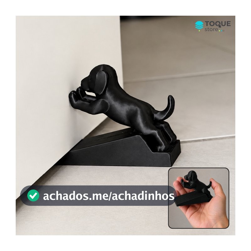 Trava Porta Cachorrinho - Decorativo Fixador Anti Batida | Charme | Segurança
