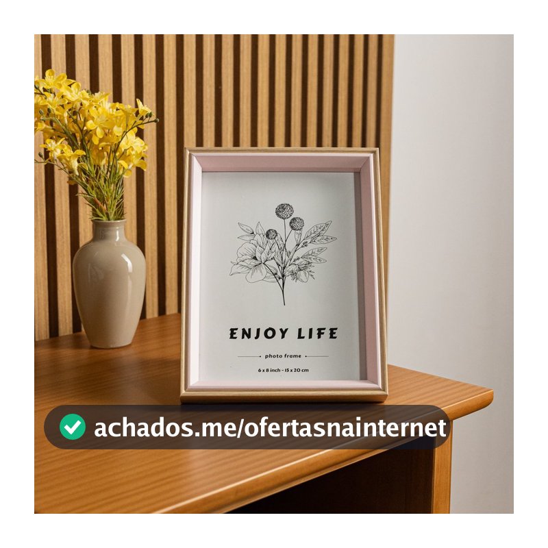 Porta-Retrato de MDF com Vidro Enjoy 10x15cm ou 15x20cm – Lyor – Rosa ou Azul