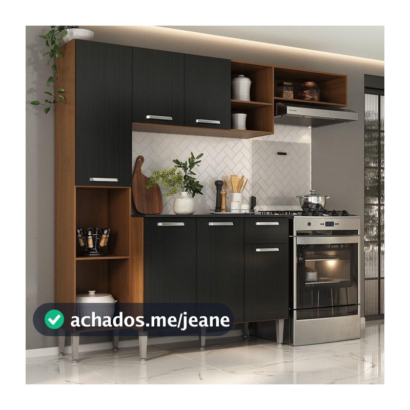 Armário de Cozinha Compacta Smart Multimóveis MP2220 6 Portas e 1 Gaveta
