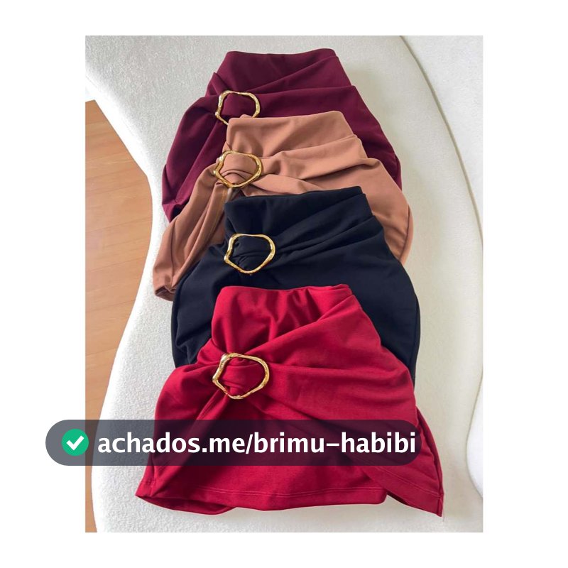 Short Saia Feminino com Detalhe de Fivela Orgânica Moda 2025