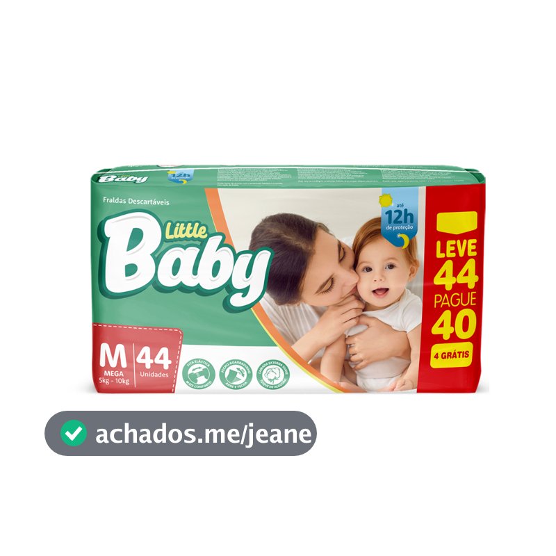 Fralda Little Baby Mega M Leve 44 Pague 40 Unidades