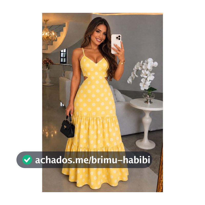 Vestido Longo Bella Duna com Forro e Zíper nas Costas