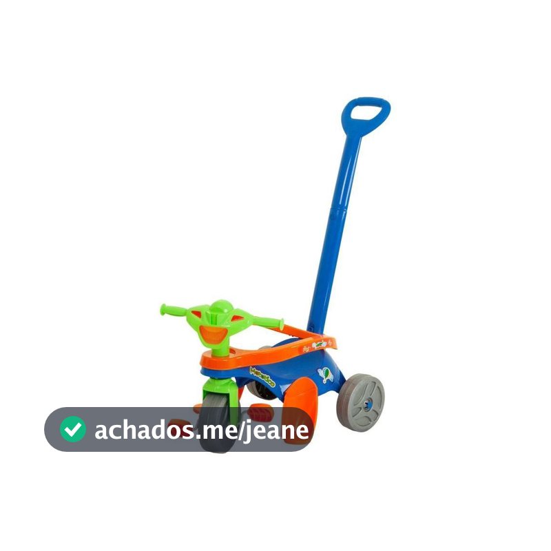 Triciclo Infantil Mototico com Empurrador Bandeirante