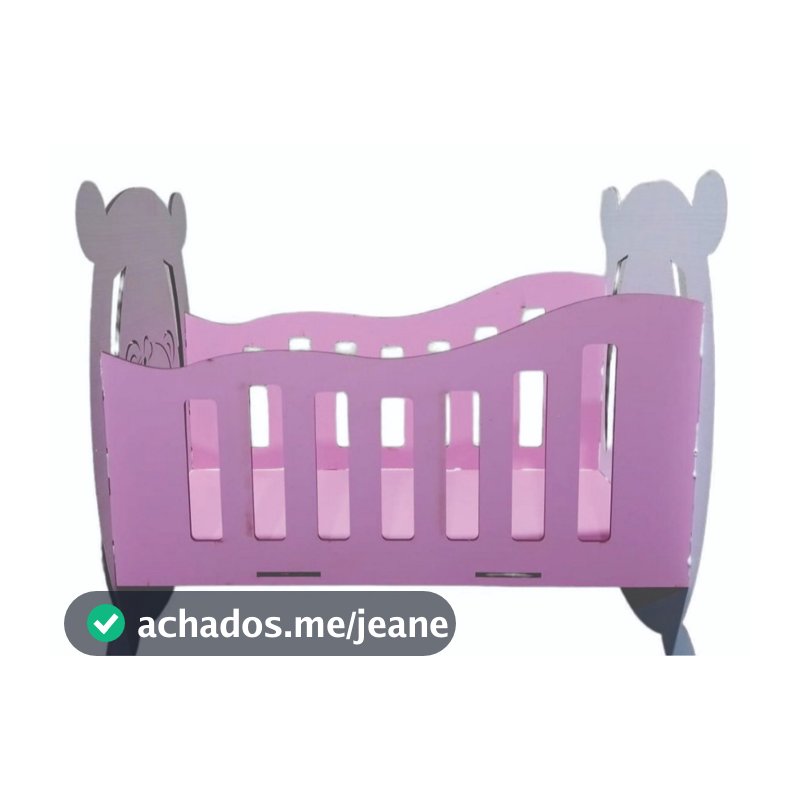 Mini Berço para boneca em MDF 3mm 46x40x30