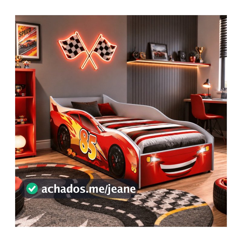 Cama Infantil Carro Juvenil com Colchão para Meninos Meninas Criança