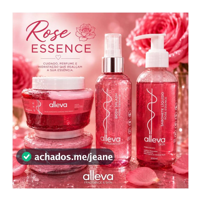body splash , esfoliante , geleia hidratante e sabonete kit 4 itens alleva