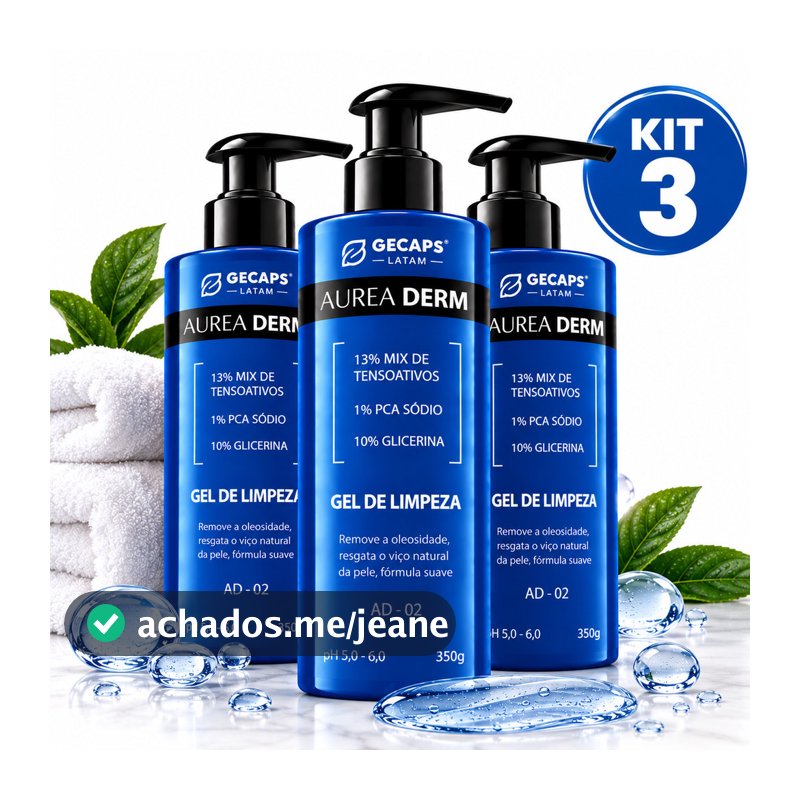 kit 3 Gel de Limpeza Facial Suave - GL-02 c/ 350g cada