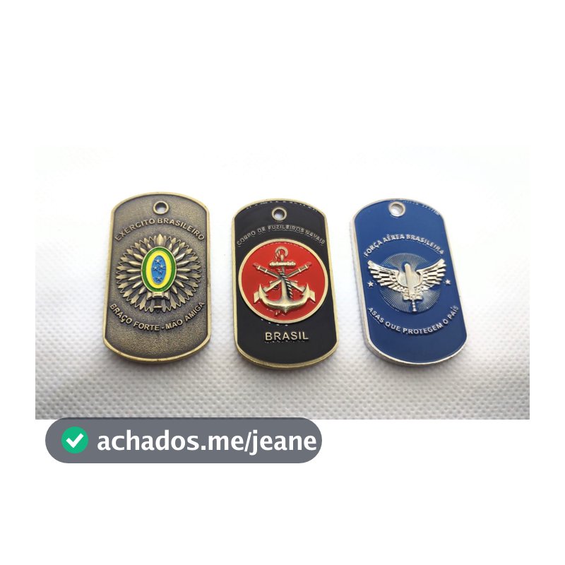 Dog Tag Militar Plaqueta De Identificaçâo Forças Armadas