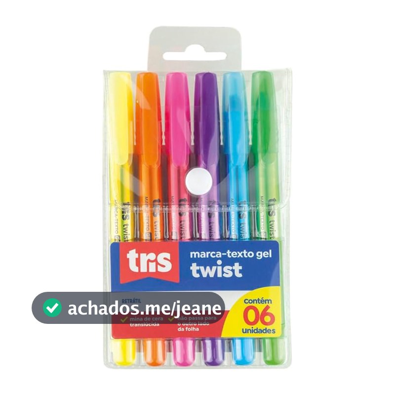 Marca Texto Gel Twist 6 Cores – Tris