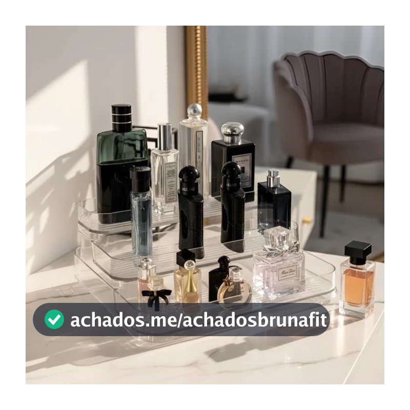 Expositor de Perfumes Cosméticos Organizador 3 Andares Transparente