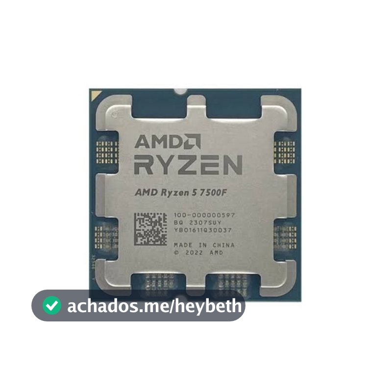 Processador AM5 Ryzen 5 7500F 3.7Ghz (5.0GHz Max Turbo) - Usado apenas para Teste (Sem Caixa ou Cooler)