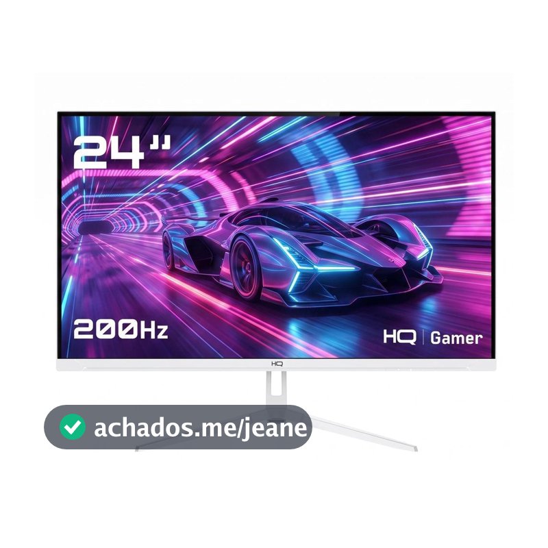Monitor Gamer HQ 24" Branco 1ms, 200Hz, IPS, AMD FreeSync, Full HD, HDMI, DP, Frameless HQW24IP200