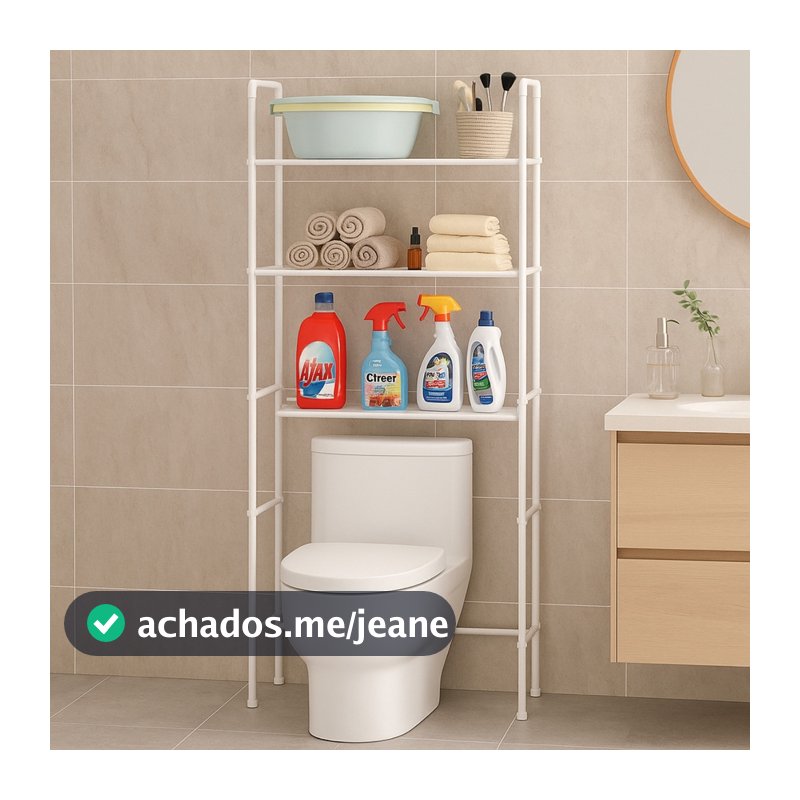 Prateleira Vertical Banheiro 3 Niveis Encaixe Vaso Sanitário Branco