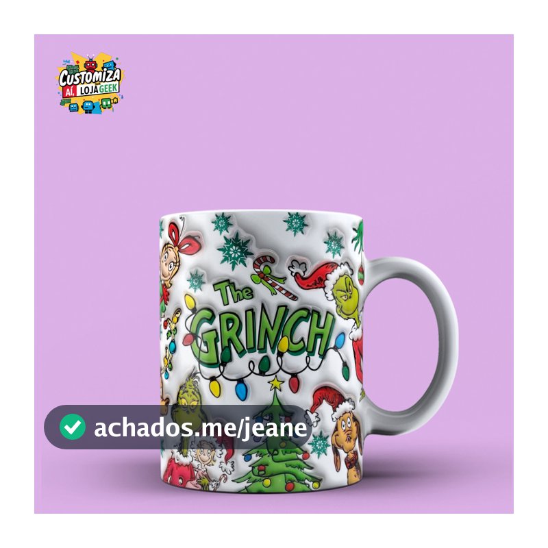Canecas personalizadas Natal Grinch Estampa Inflada 3D