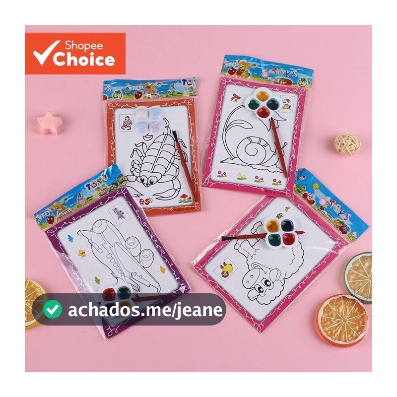 10 Conjunto Crianças Pintura Brinquedos Cor Fundo Aquarela Graffiti Brinquedo Presentes De Natal