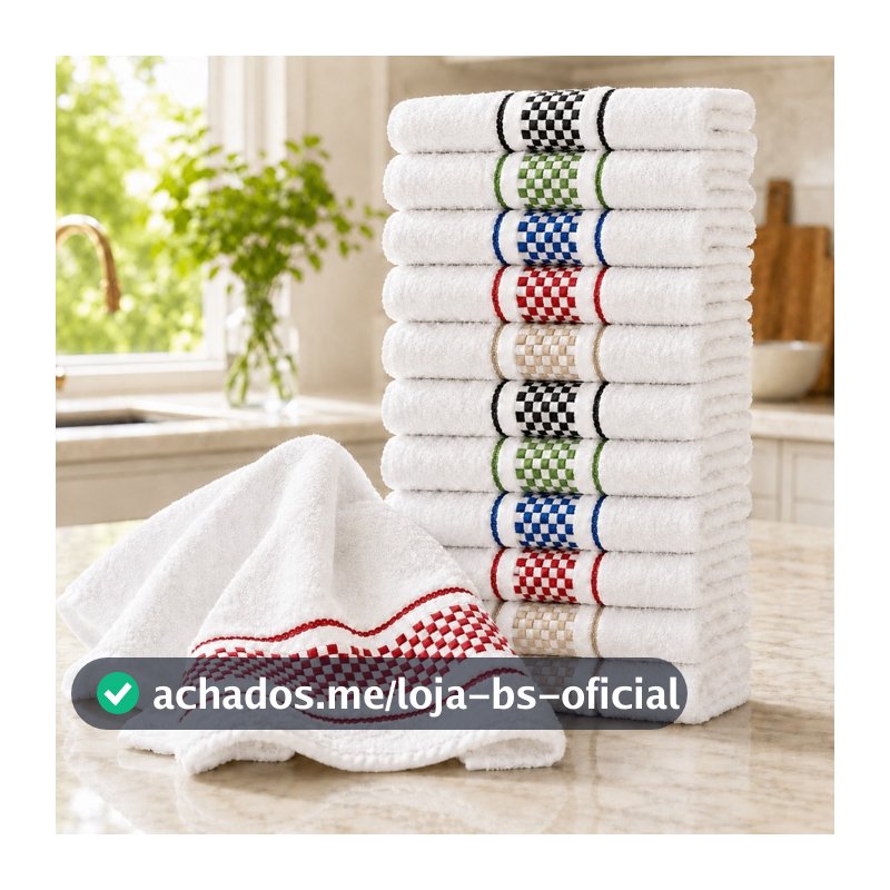 Kit 10 ou 5 Pano De Prato Atoalhado Grande Pano de Copa Algodão Atacado