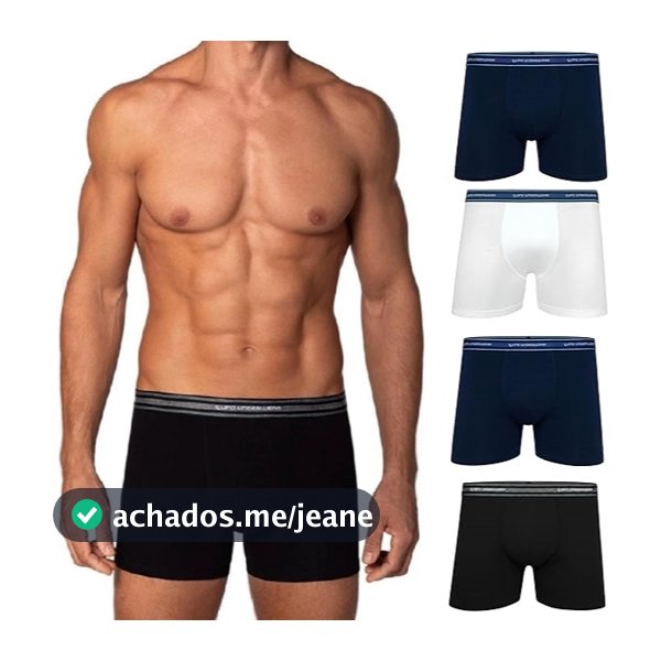 Kit 4 Cuecas Boxer Lupo Algodão Original Masculina Confortável Cotton Adulto Cueca Box Respirável