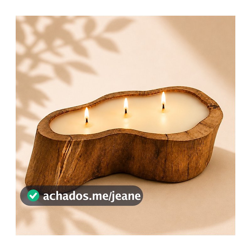 Vela Premium em Madeira Natural Aromática Artesanal 200g Cera de Coco Vegetal | Bambú chinês e chá branco | Origem
