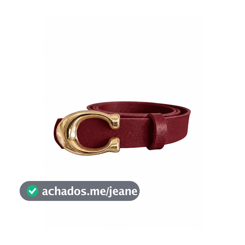 Cintos Feminino Elegante Da Moda Fashion Couro SIntético Largura 2cm Fivela Dourada Ajustável - Livia