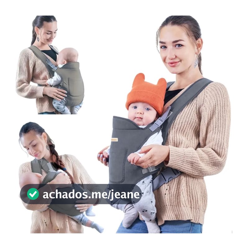 Carregador Canguru Bebê 4 Posições Bolso 0 a 36 Meses Até 15kg Costura Dupla Acolchoado Aiebao