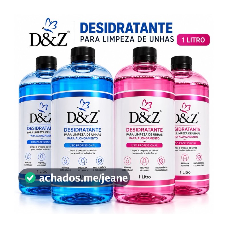 Higienizador Múltiplo d&z 2un 1litro para refil - preparador alongamento e unha de gel