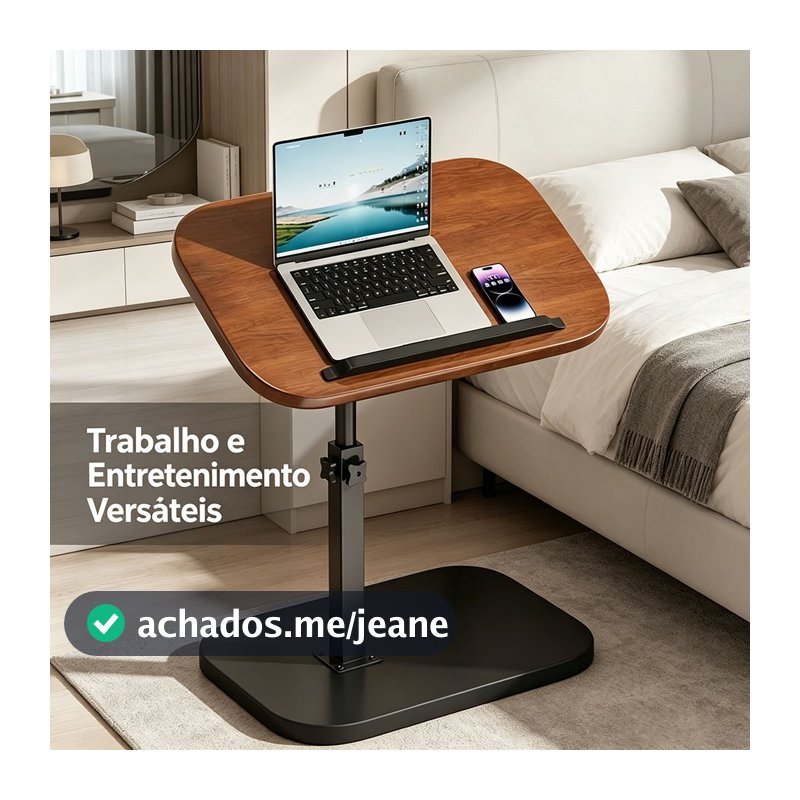 Mesa lateral ajustável, aparador lateral de sofá, mesa de chá, mesa de cabeceira, prateleira de cabeceira