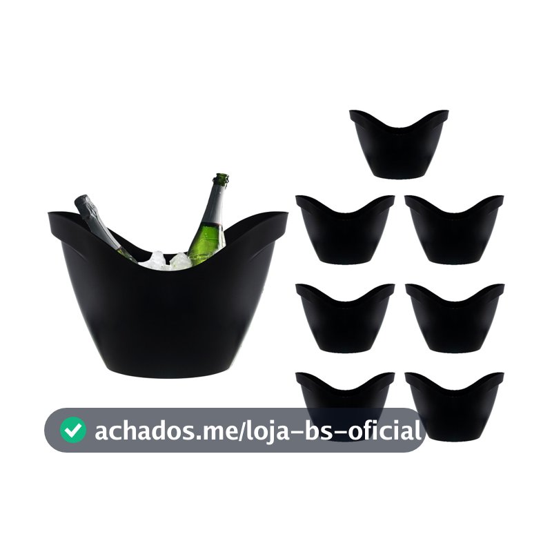 Champanheira Acrílico Grande 8L Luxo Reforçado Balde de Gelo Cerveja Espumante Festa Kit 10pçs