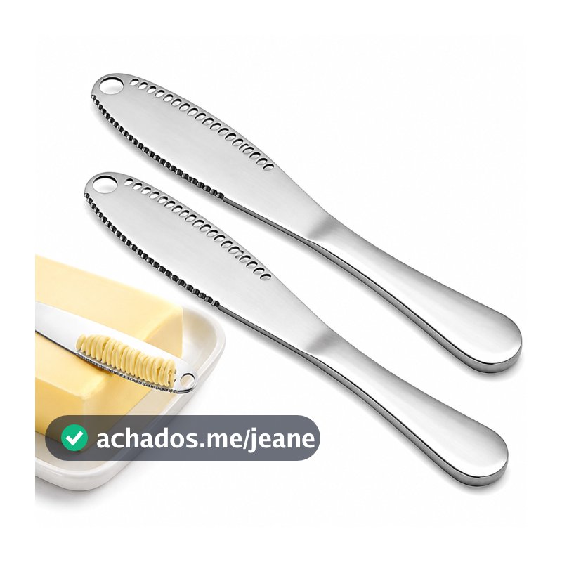 LYOR - Kit 2 Espátulas Para Manteiga Inox Espalhador Faca Manteiga Premium