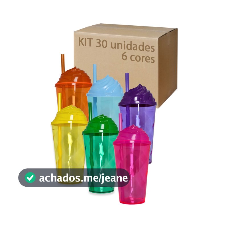 Kit 30 Copos Twister 300ml 06 Cores Atacado Varejo Festa Crianças Baladas Barato Aniversário Formatura 15 anos