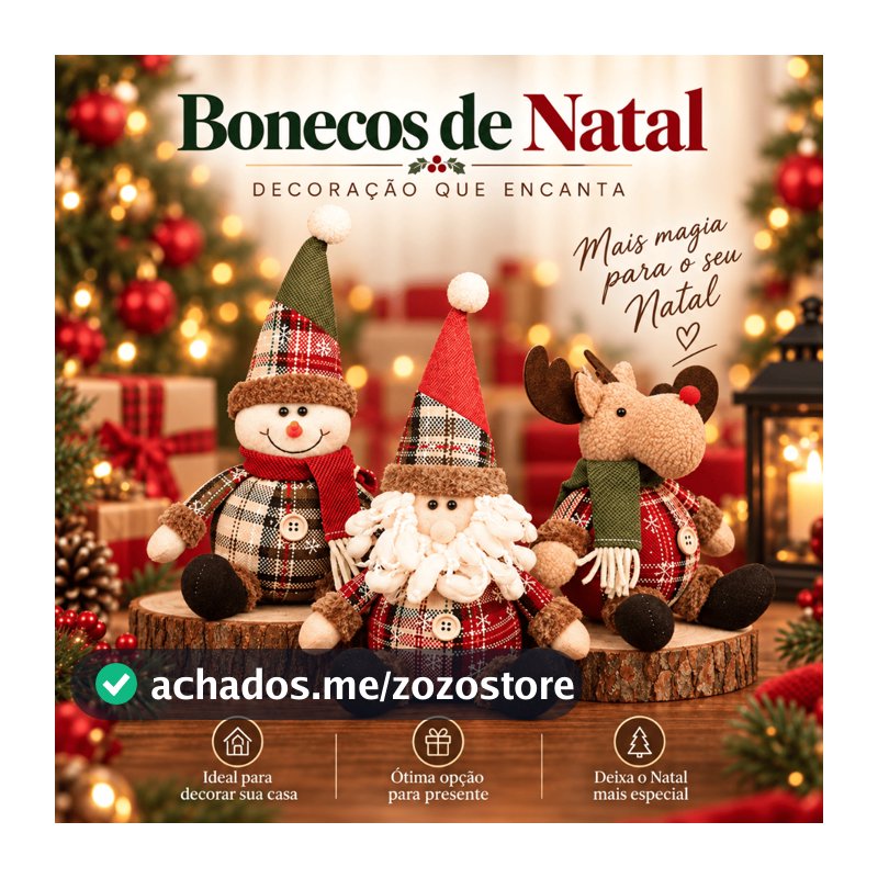 Bonecos de Natal Papai Noel Rena Boneco de Neve Enfeites Decorativos Natalinos Decoração Qualidade